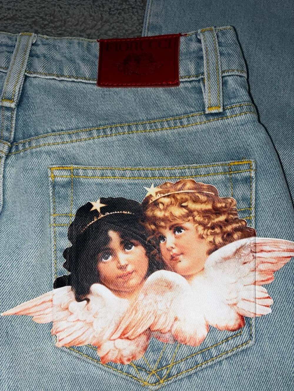 Fiorucci Vintage Angels Graphic Flared Leg Jeans - Picture 3 of 8